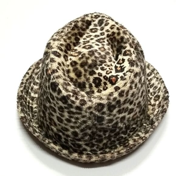 Leopard Print Hat Fedora Felt Women's Summer Hat - Picture 2 of 4